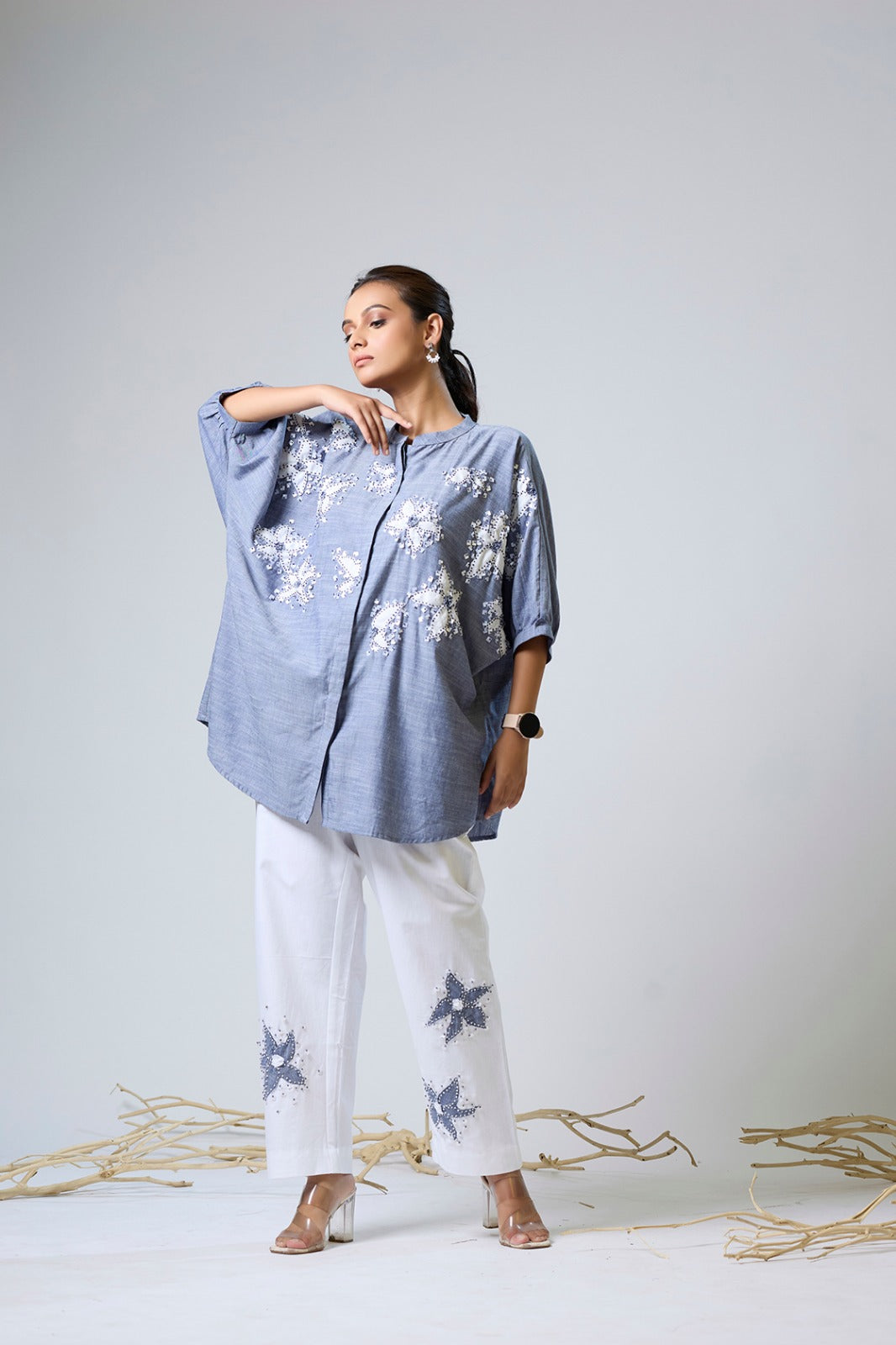 Denim Top With Cotton Pants