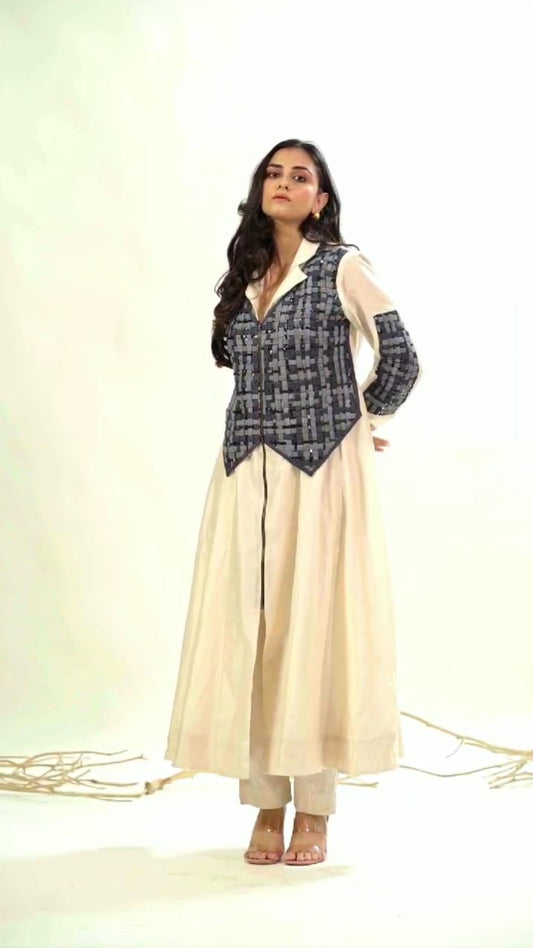 Jacket  in denim with Cotton pants