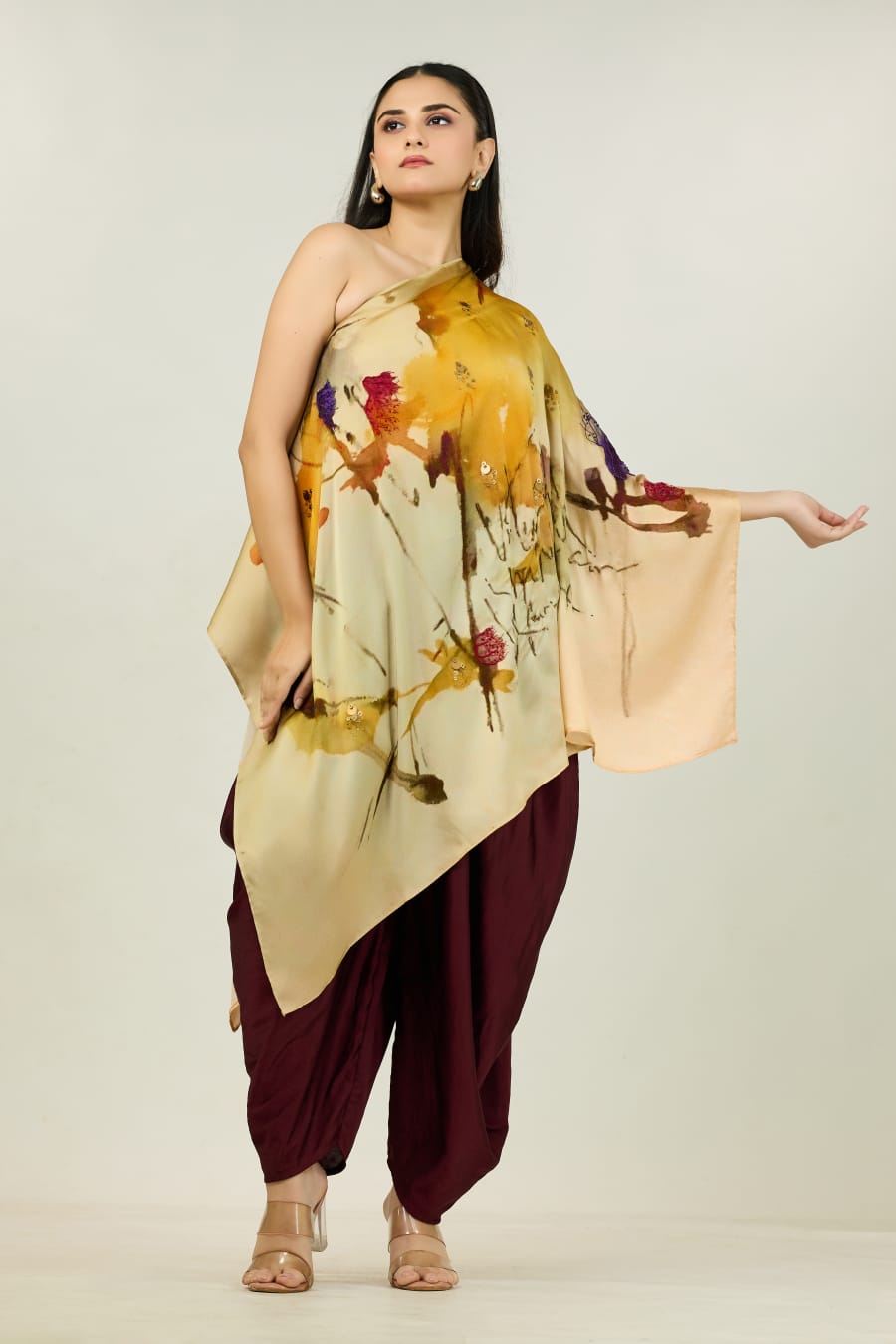 Modal Satin Watercolour Kaftan
