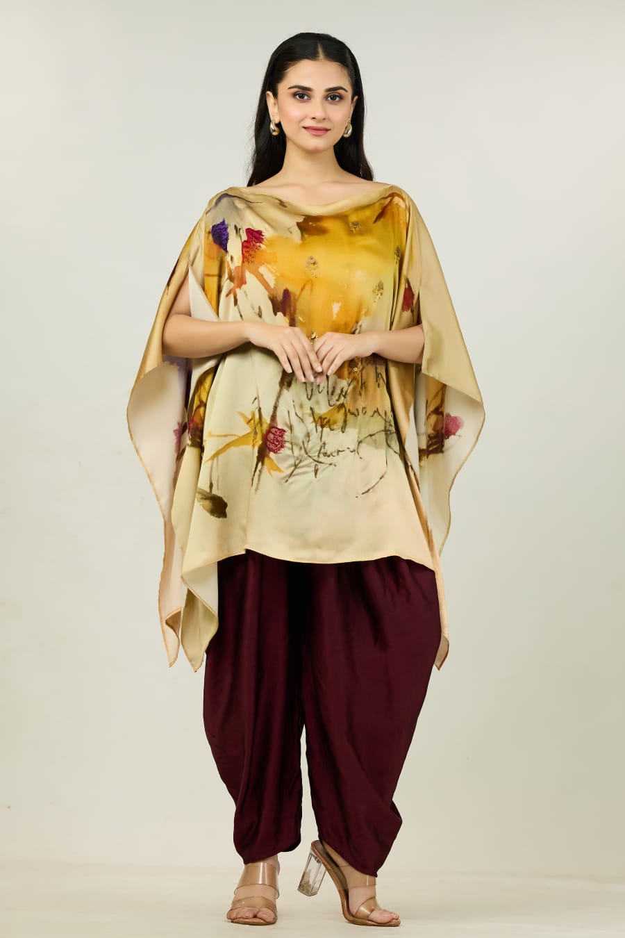 Modal Satin Watercolour Kaftan