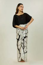 Mirror-Work Top & Dhoti Wrap Skirt Set