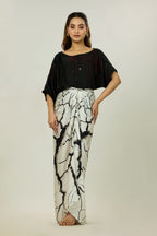 Mirror-Work Top & Dhoti Wrap Skirt Set