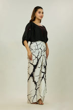 Mirror-Work Top & Dhoti Wrap Skirt Set