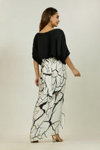 Mirror-Work Top & Dhoti Wrap Skirt Set