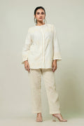 Hand-Embroidered Chanderi Tunic & Trouser Set