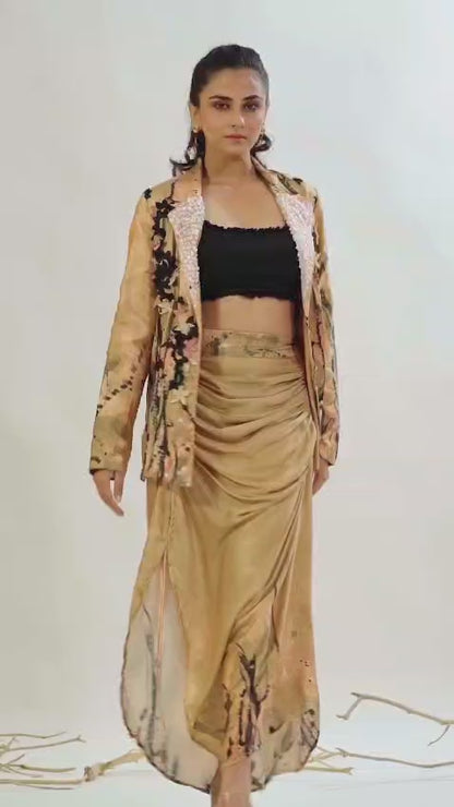 Modal Satin Skirt with Dhoti