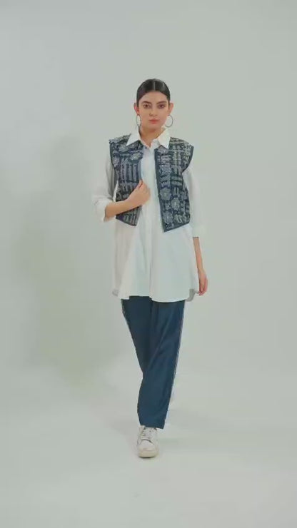 Patti Jacket with White Shirt and Denim Pants