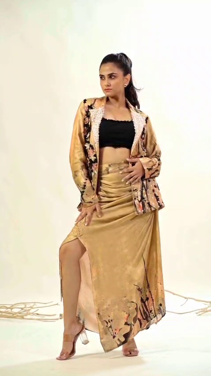 Modal Satin Skirt with Dhoti